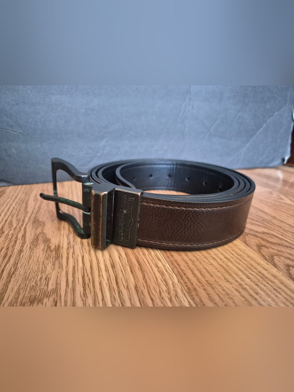 Levi's Brown and Black Reversible Leather Belt with Buckle